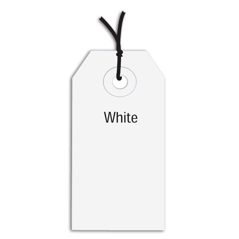 Partners Brand Prestrung Color Shipping Tags, #1, 2 3/4in x 1 3/8in, White, Box Of 1,000