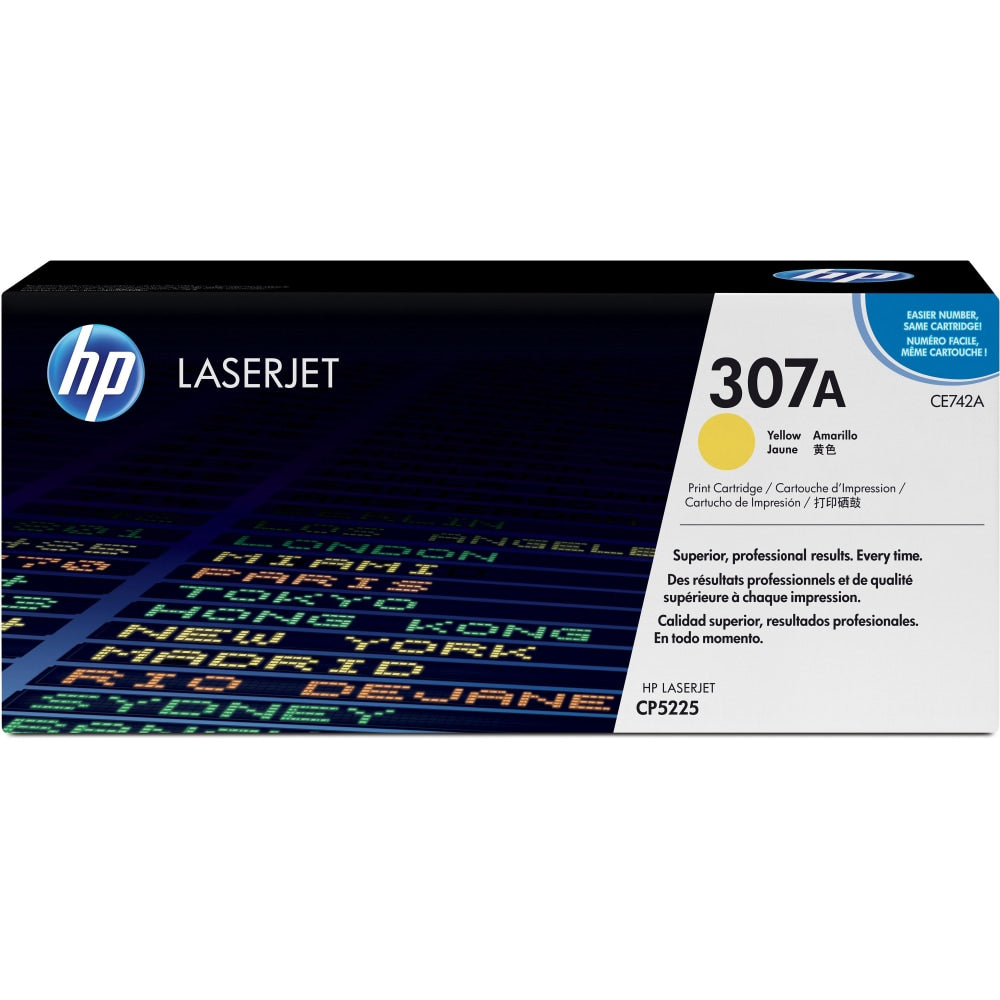 HP 307A Yellow Toner Cartridge, CE742A