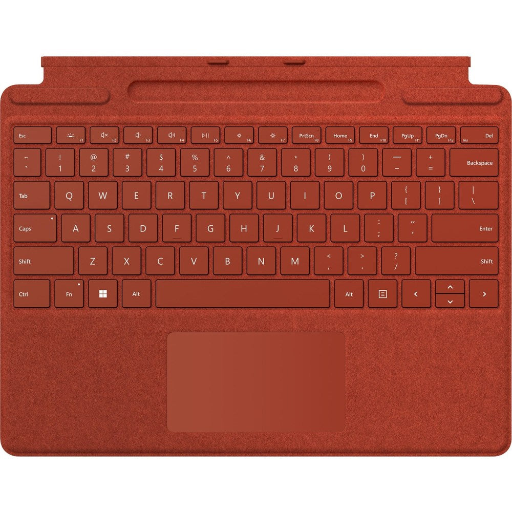 Microsoft Signature Keyboard/Cover Case for 13in Microsoft Surface Pro 8, Surface Pro X Tablet - Poppy Red - Alcantara, Fabric Body - 0.2in Height x 11.4in Width x 8.9in Depth