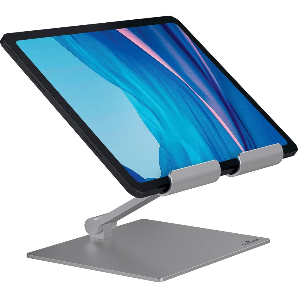 DURABLE Rise Tablet Stand - Up to 13in Screen Support - 2.20 lb Load Capacity - 8.1in Height x 6.7in Width x 5.4in Depth - Tabletop - Aluminum - Silver