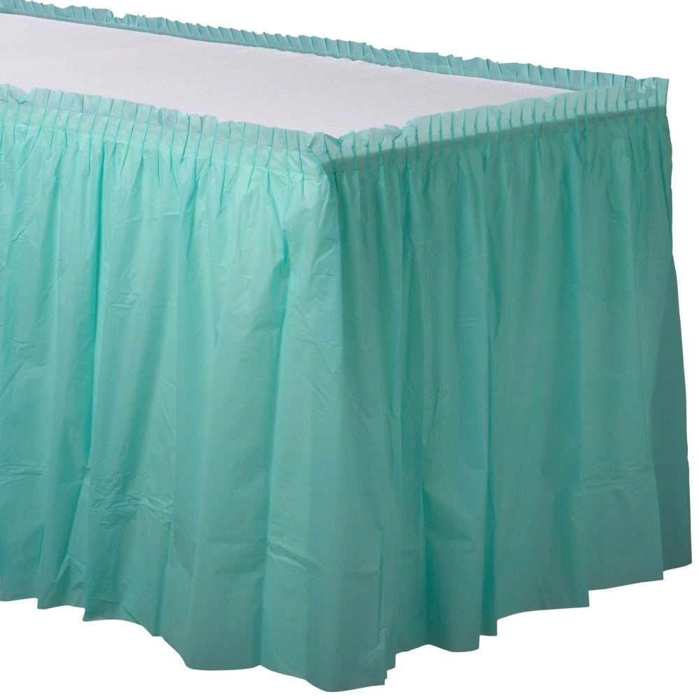 Amscan Plastic Table Skirts, Robin's Egg Blue, 21' x 29in, Pack Of 2 Skirts