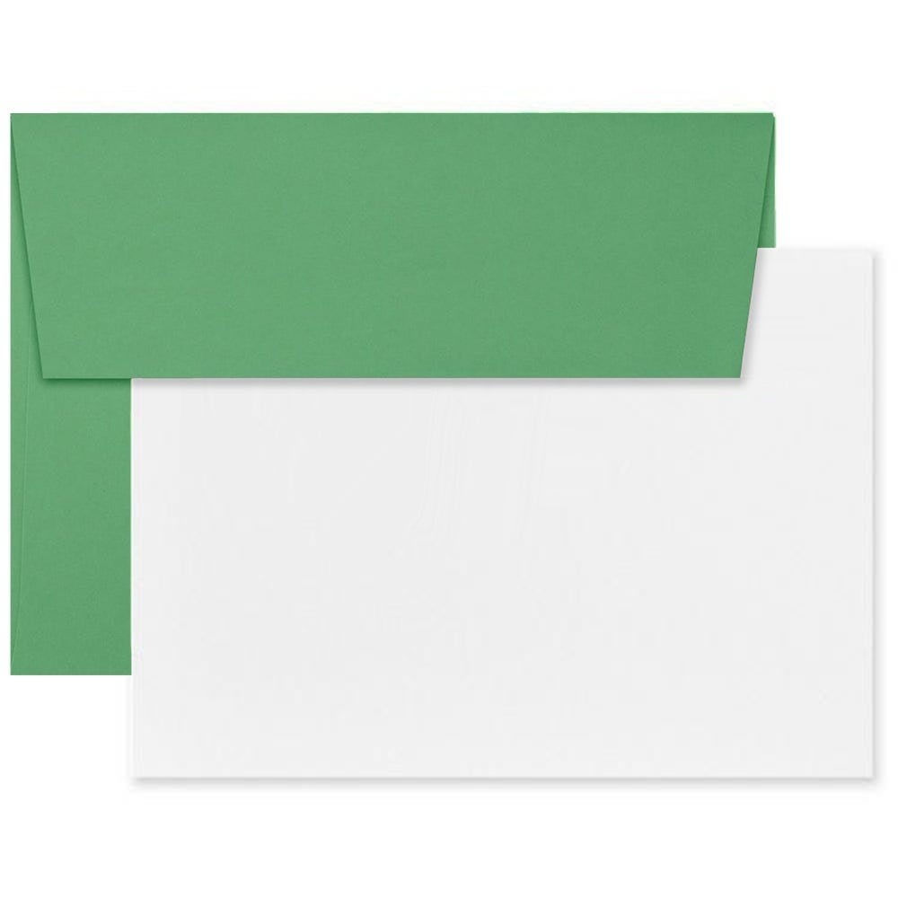 JAM Paper Stationery Set, 4 3/4in x 6 1/2in, 30% Recycled, Green/White, Set Of 25 Cards And Envelopes