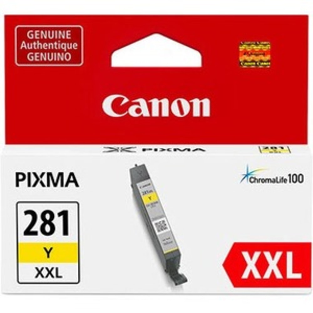 Canon CLI-281 ChromaLife 100+ Yellow Extra-High-Yield Ink Tank, CLI-281 XXL