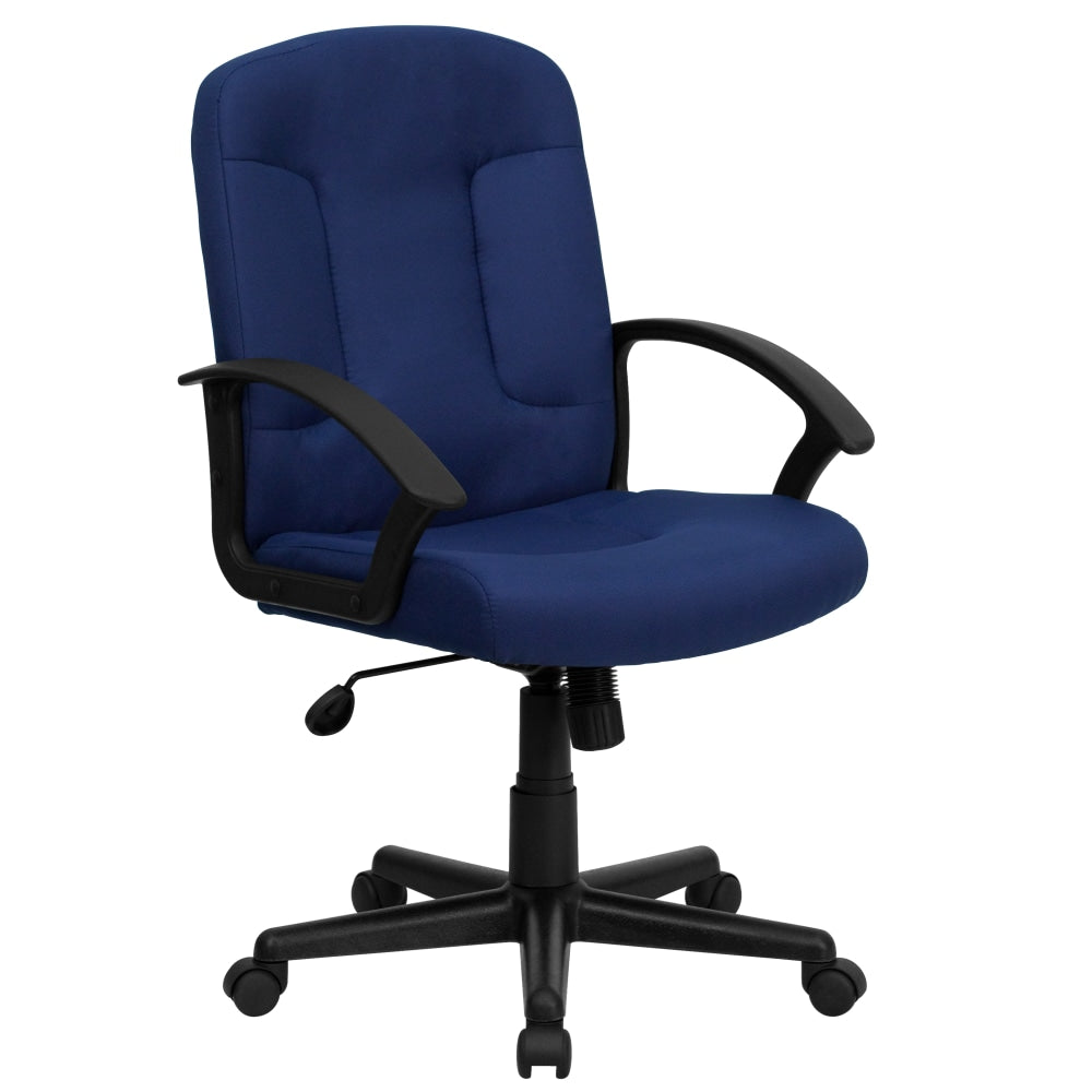 Flash Furniture Fabric Mid-Back Swivel Chair, Navy/Black