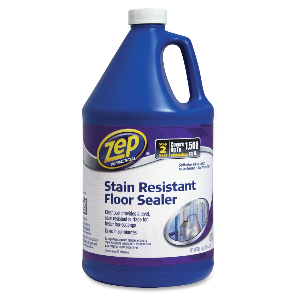 Zep Stain-Resistant Floor Sealer - 128 fl oz (4 quart) - 4 / Carton - Blue