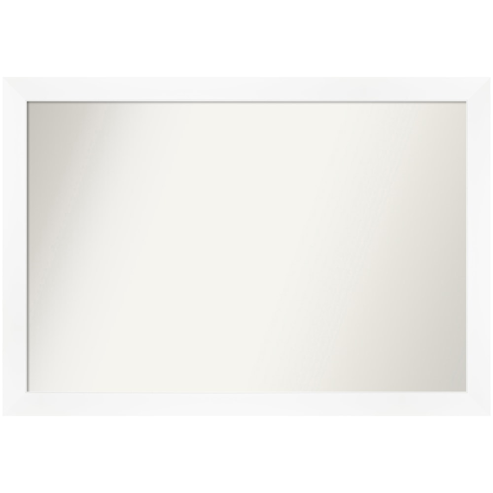 Amanti Art Narrow Non-Beveled Rectangle Framed Bathroom Wall Mirror, 27-1/4in x 39-1/4in, Cabinet White