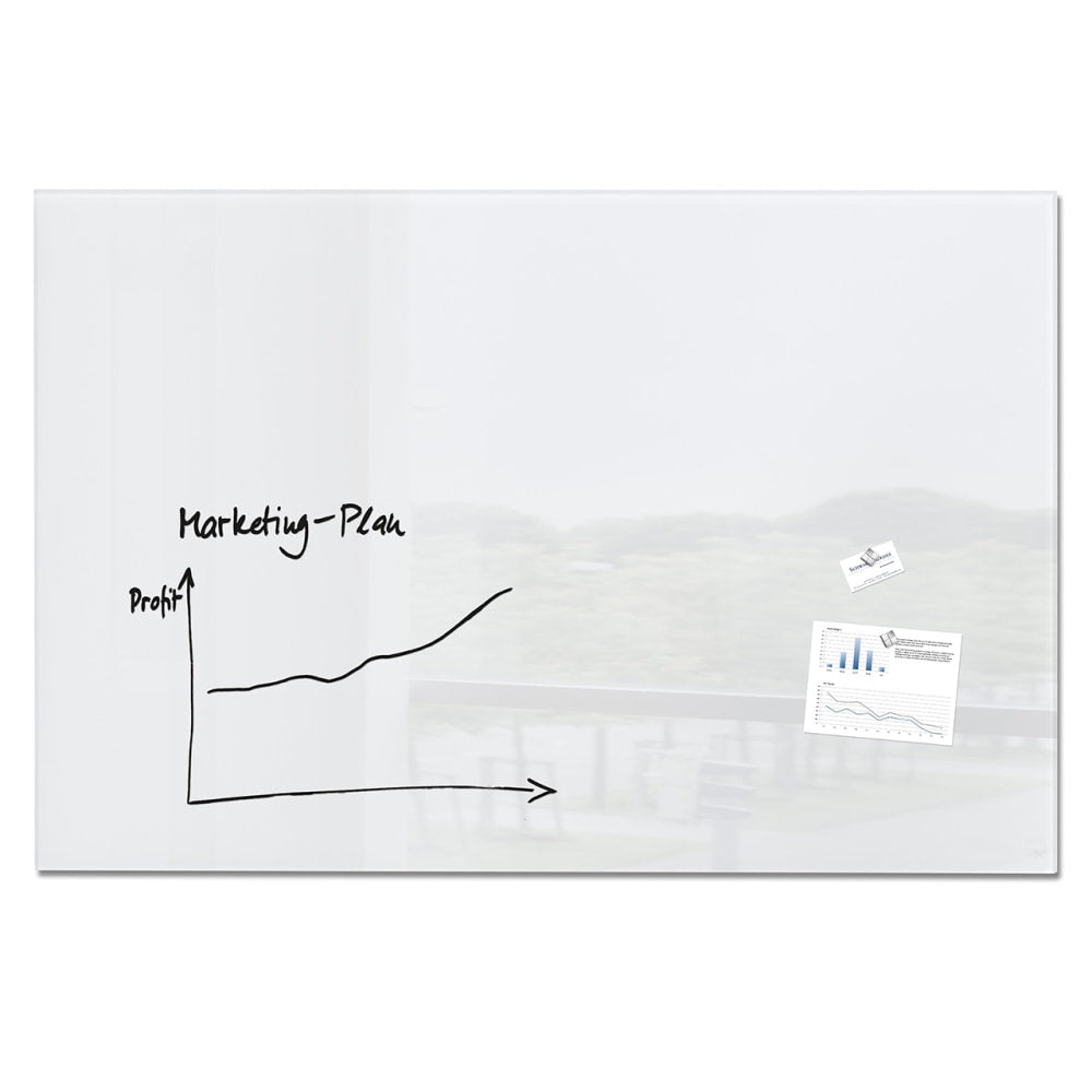 Sigel Magnetic Unframed Dry-Erase Glass Whiteboard, 39 3/8in x 59 1/8in, White