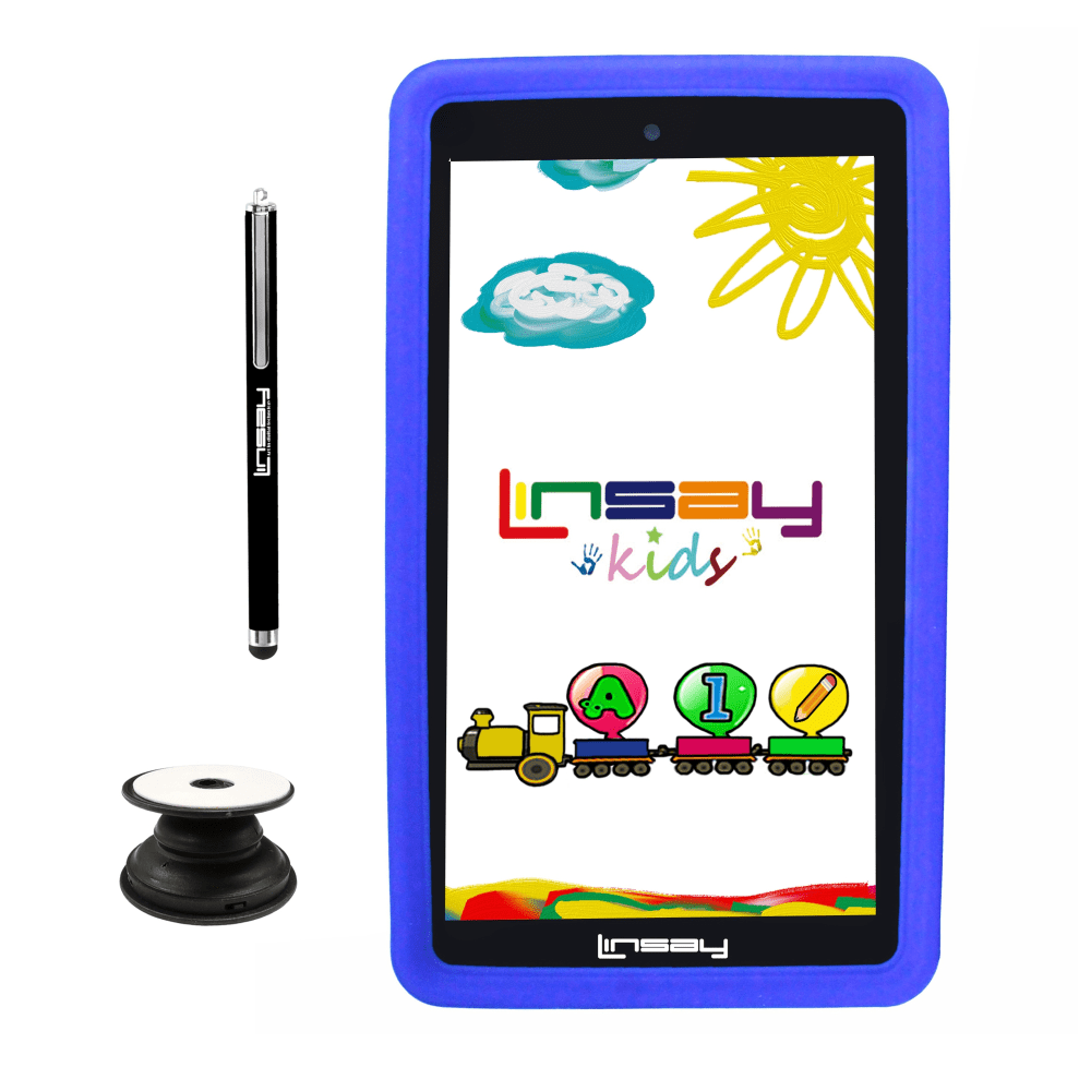 Linsay F7 Tablet, 7in Screen, 2GB Memory, 64GB Storage, Android 13, Kids Blue