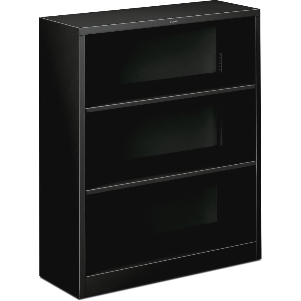 HON Brigade Steel Bookcase, 3 Shelves, Black