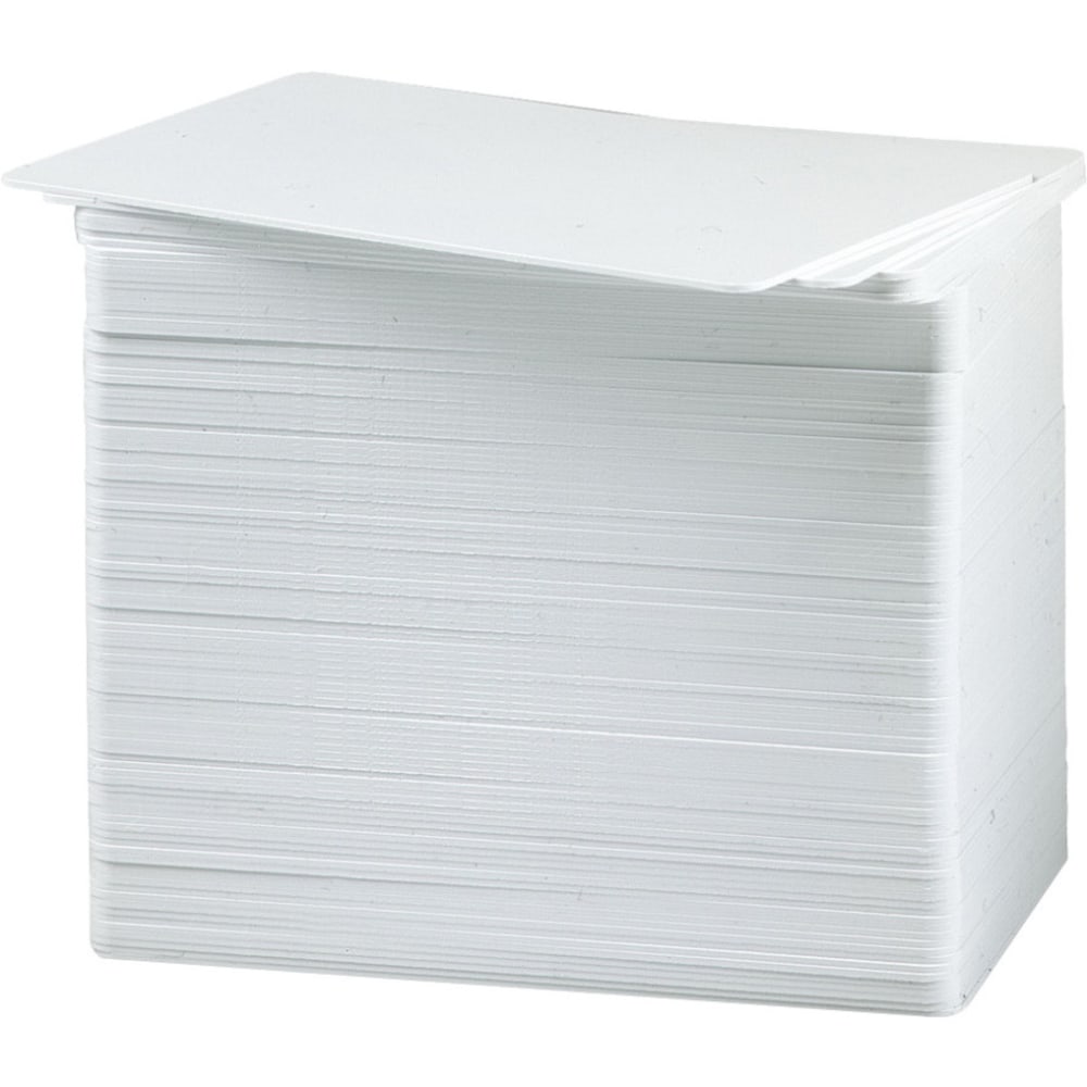 Fargo UltraCard CR-80 Blank PVC Card Stock, White, 3.37in x 2.12in, Pack Of 500