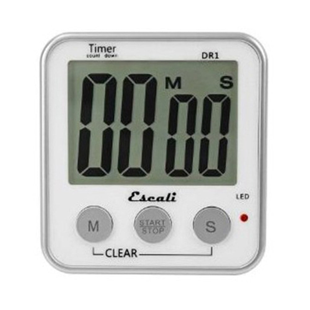 Escali 12/24-Hour Digital Timer, 3-1/2inH x 3-1/4inW x 3/4inD, White