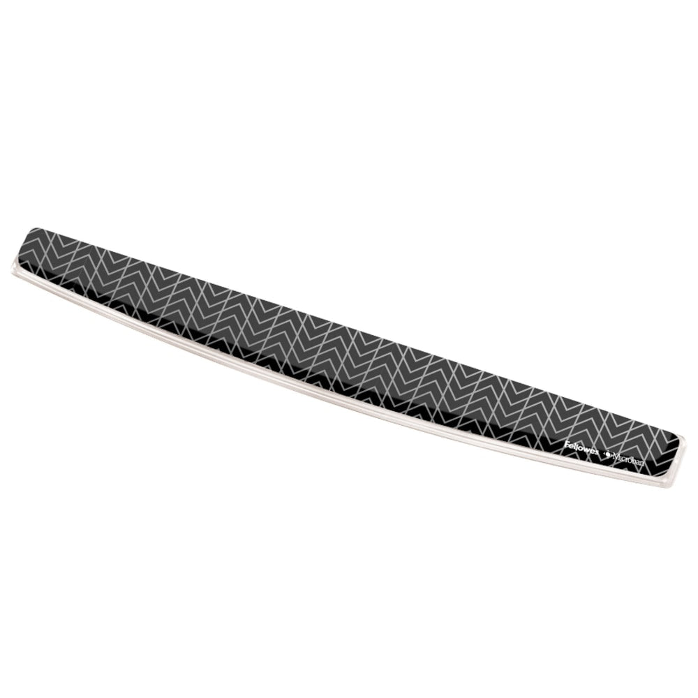 Fellowes Photo Gel Keyboard Wrist Rest With Microban,  .75in H x 18.56in W x 2.31in  D, Chevron Pattern, Black/White, 1 Each