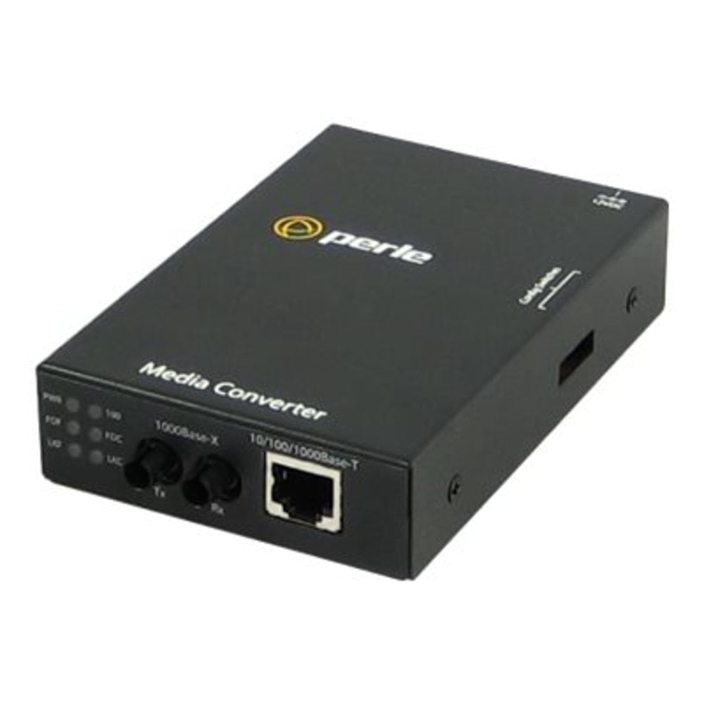 Perle S-1110-S2ST160 - Fiber media converter - GigE - 10Base-T, 1000Base-ZX, 100Base-TX, 1000Base-T - RJ-45 / ST single-mode - up to 99.4 miles - 1550 nm