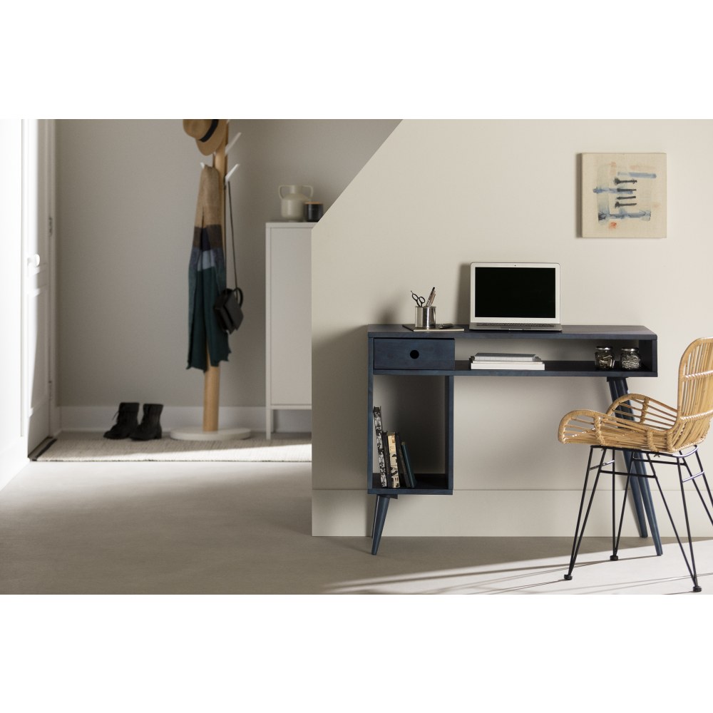 South Shore Kodali 40inW Computer Desk, Dark Blue