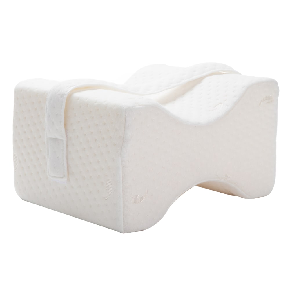 Mind Reader Orthopedic Foam Knee Pillow, 5-3/4inH x 8inW x 10inD, White