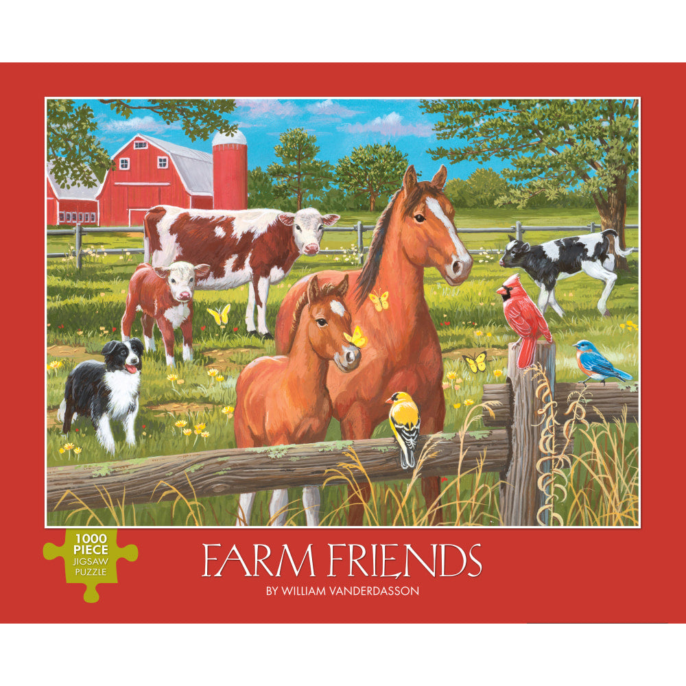 Willow Creek Press 1,000-Piece Puzzle, 26-5/8in x 19-1/4in, Farm Friends