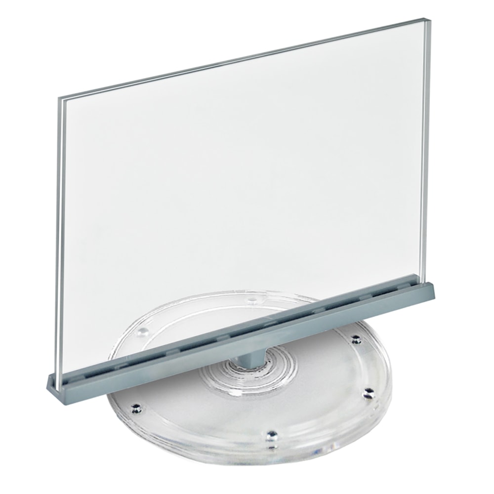 Azar Displays Revolving Acrylic Horizontal 2-Sided Sign Holders, 9-3/4in x 11in, Clear, Pack Of 2 Sign Holders