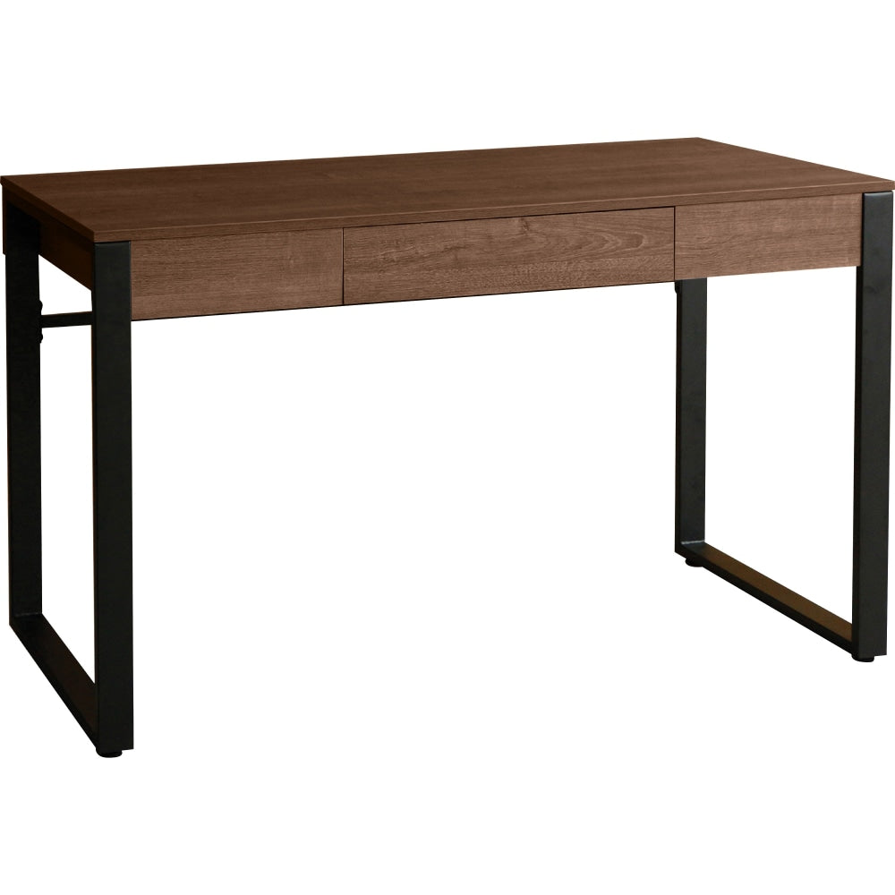 Lorell SOHO Table Desk - 47in x 23.5in x 30in - 1 - Band Edge - Material: Steel Leg, Laminate Top, Polyvinyl Chloride (PVC) Edge, Steel Base - Finish: Walnut, Powder Coated Base