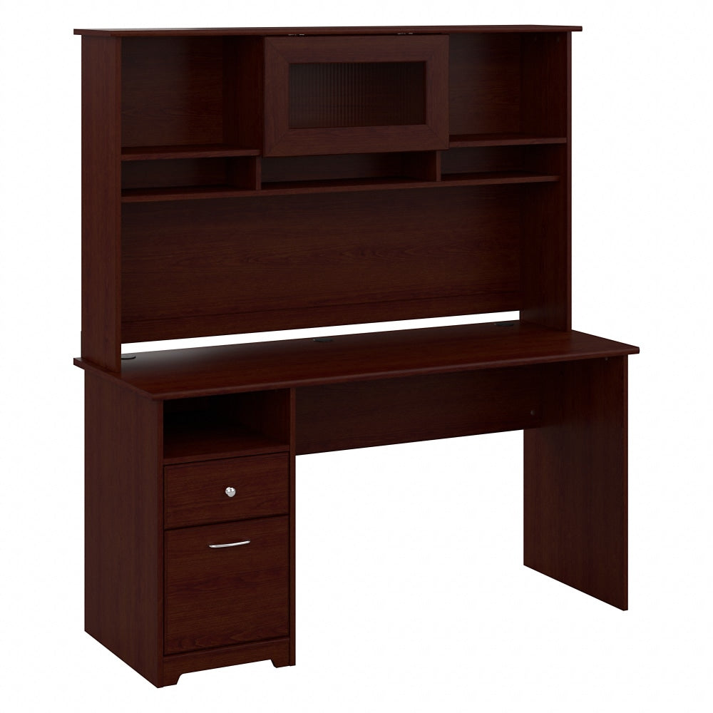 Bush Furniture Cabot 60inW Computer Desk With Hutch And Drawers, Harvest Cherry, Standard Delivery