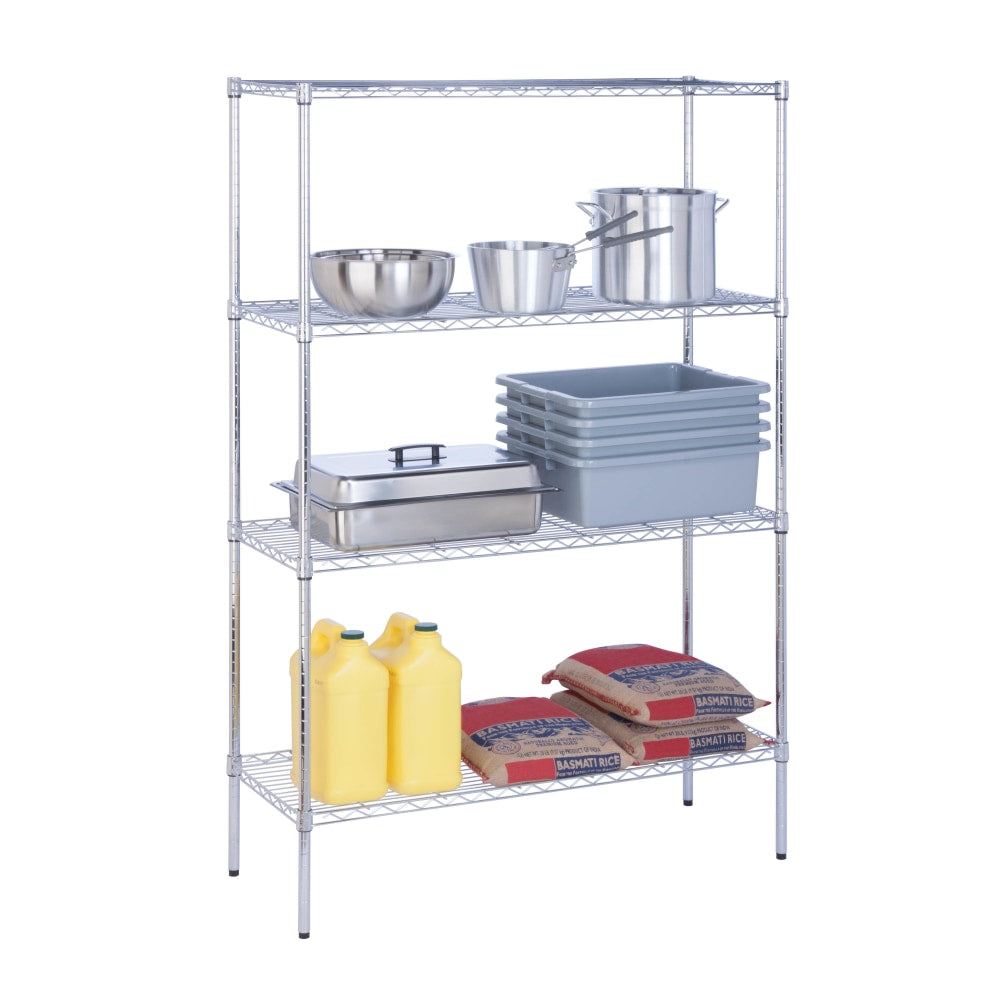 Honey-Can-Do Urban Steel Adjustable Storage Shelving Unit, 4-Tiers, 72inH x 18inW x 48inD, Chrome