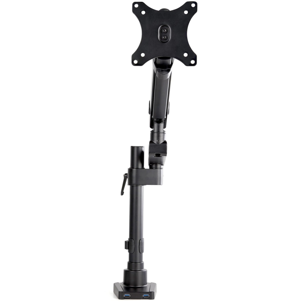 StarTech.com Desk Mount Monitor Arm with 2x USB 3.0 ports - Full Motion Single Monitor Pole Mount up to 34in VESA Display - C-Clamp/Grommet