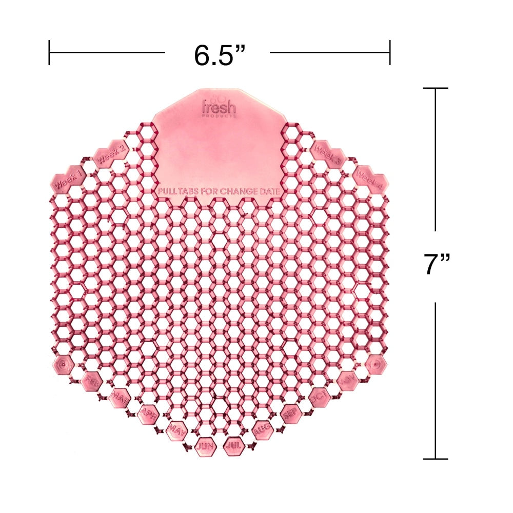 Fresh Products Wave 3-D Urinal Screens, 7in, Kiwi Grapefruit Scent, Dark Orange, Pack Of 60 Urinal Screens