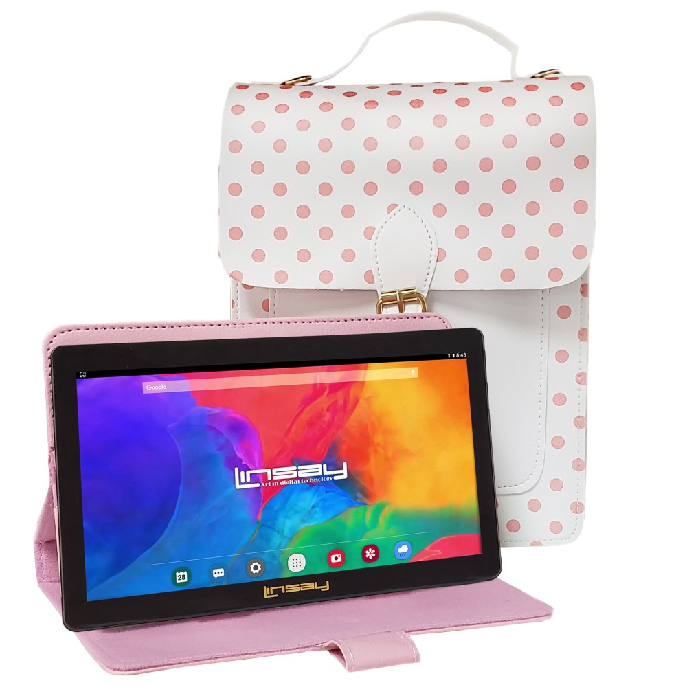 Linsay F7 Tablet, 7in Screen, 2GB Memory, 64GB Storage, Android 13, Sweet Pink