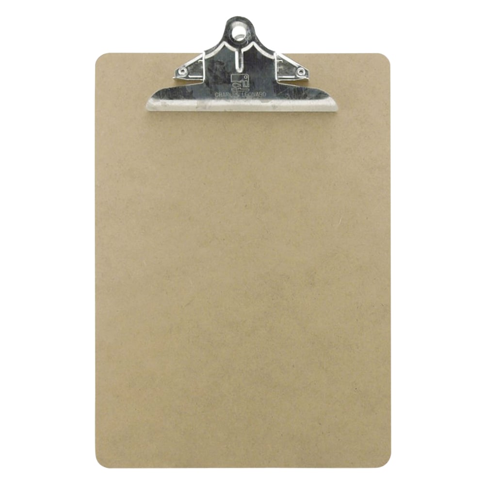 Charles Leonard Masonite Clipboards, 8 1/2in x 11in, Brown, Pack Of 12