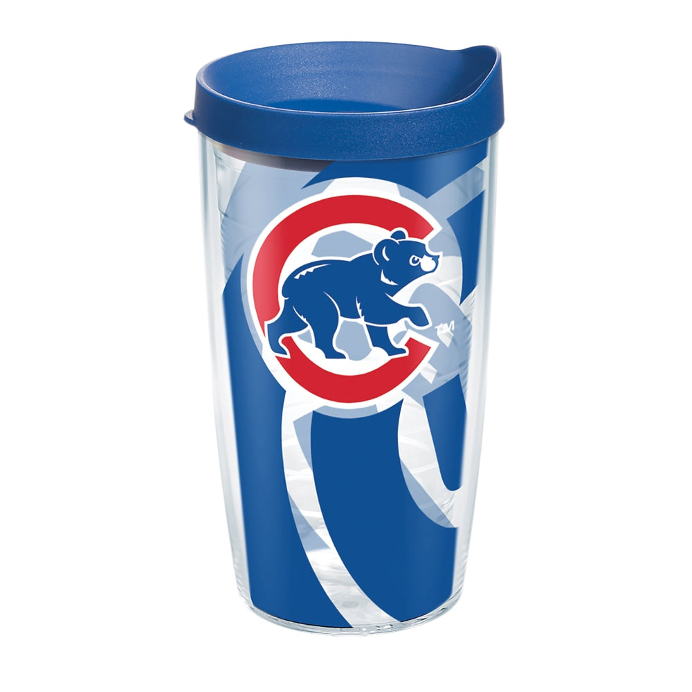 Tervis Genuine MLB Tumbler With Lid, Chicago Cubs, 16 Oz, Clear