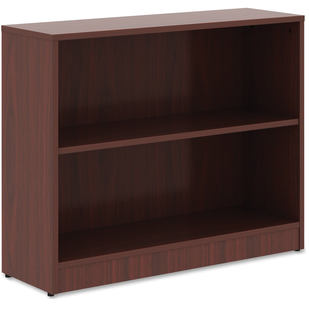 Lorell 30inH 2-Shelf Bookcase, Mahogany