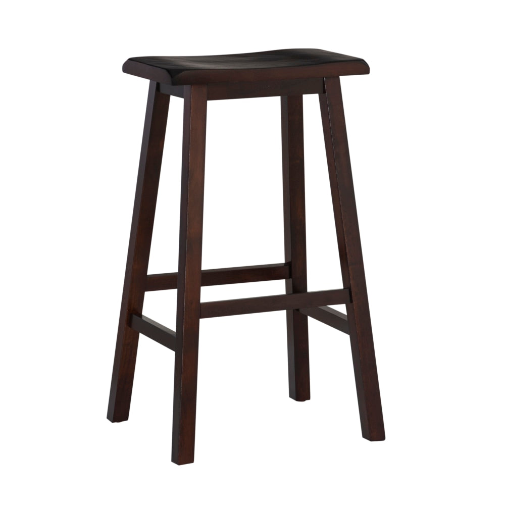 Linon Williams Saddle Bar Stool, Dark Brown