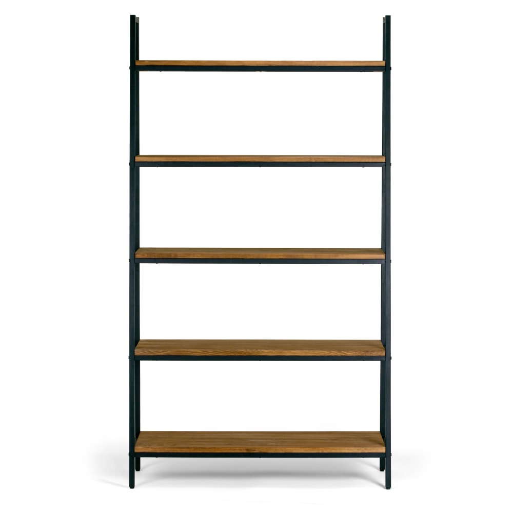 Glamour Home Ailis 72inH 5-Shelf Etagere Bookcase, Brown