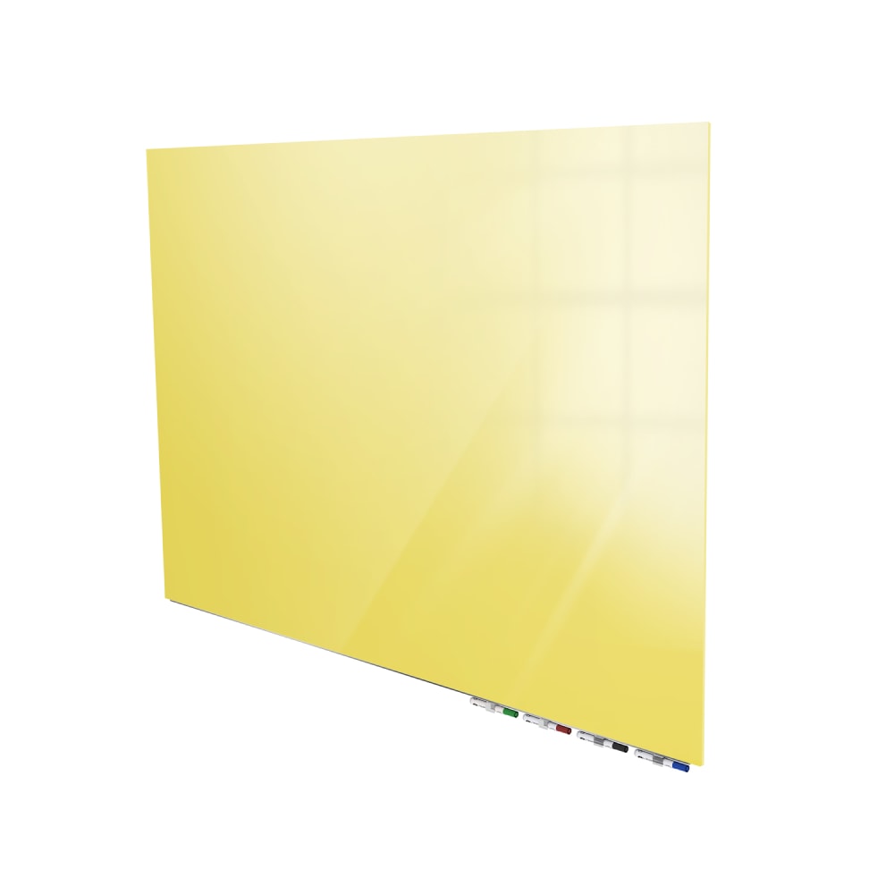 Ghent Aria Low Profile Magnetic Dry-Erase Whiteboard, Glass, 24in x 36in, Yellow