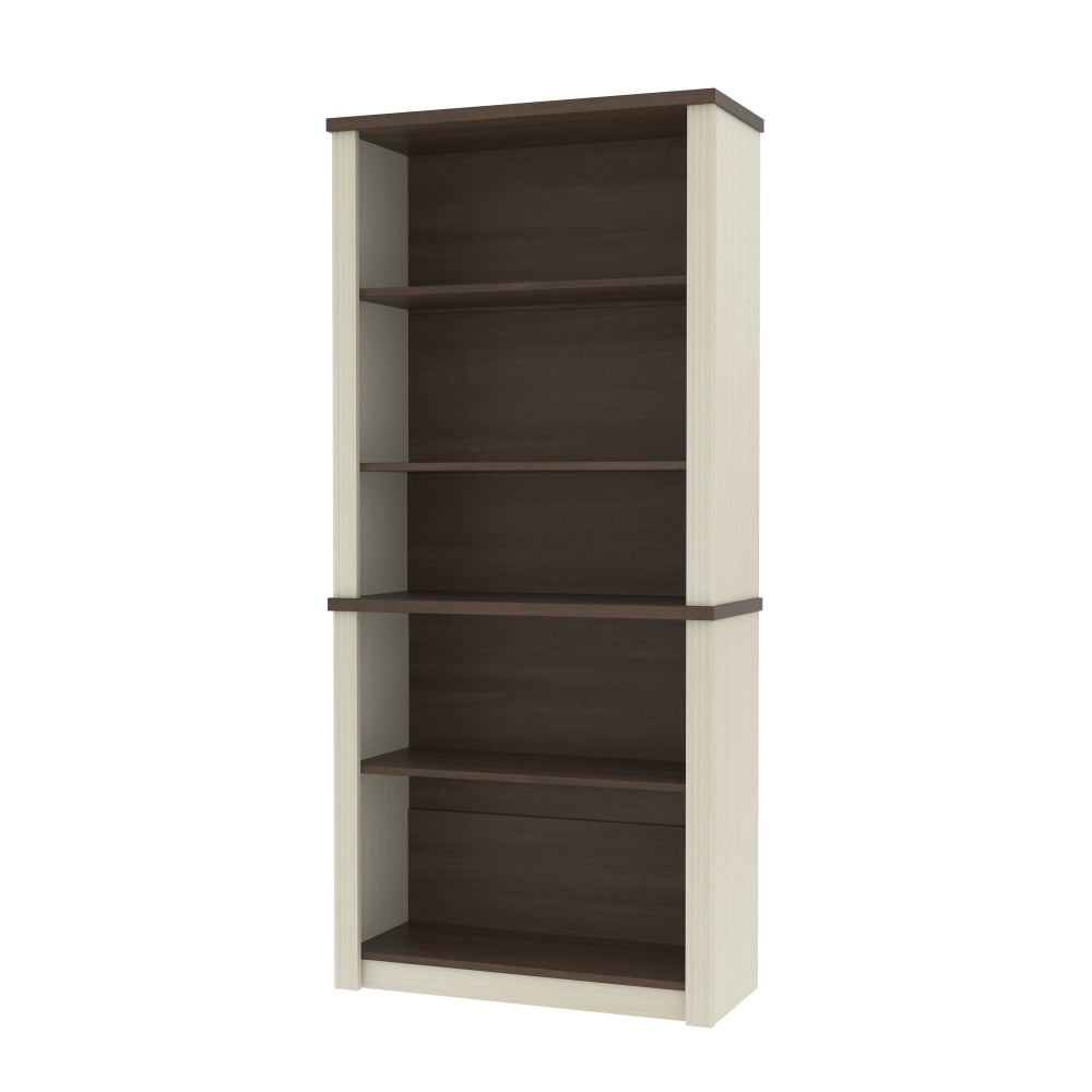 Bestar Prestige + 67inH Bookcase, White Chocolate/Antigua