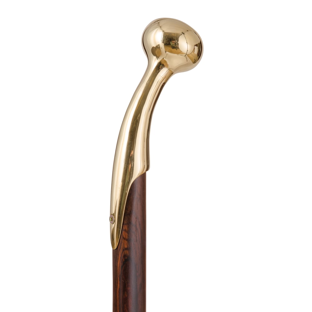 Brazos Walking Sticks Twisted Cocobolo Walking Cane With Brass Hame Top, 37in