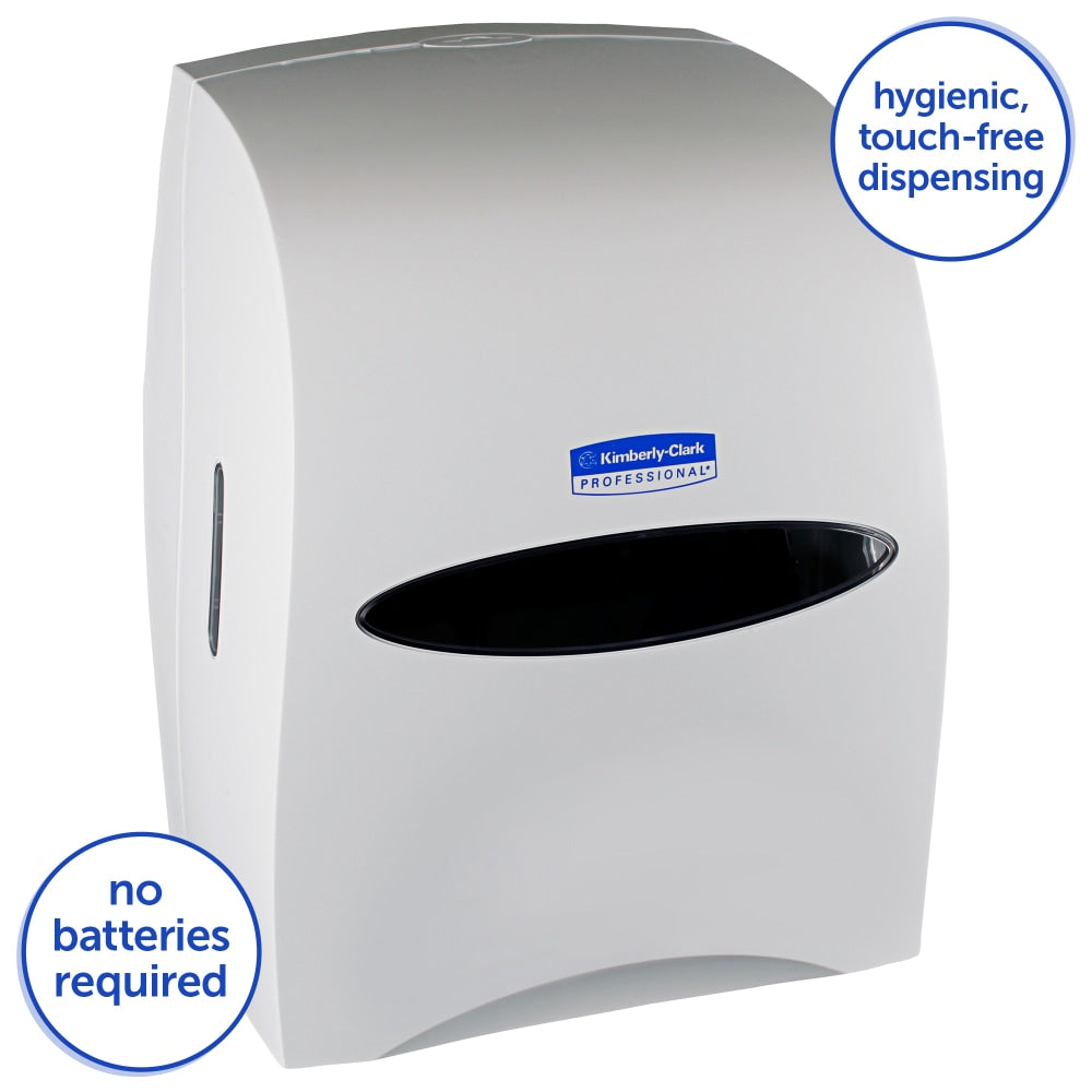 Kimberly-Clark Sanitouch Wall-Mount Hard Roll Towel Dispenser, 16 1/8in x 12 5/8in x 10 1/4in, White