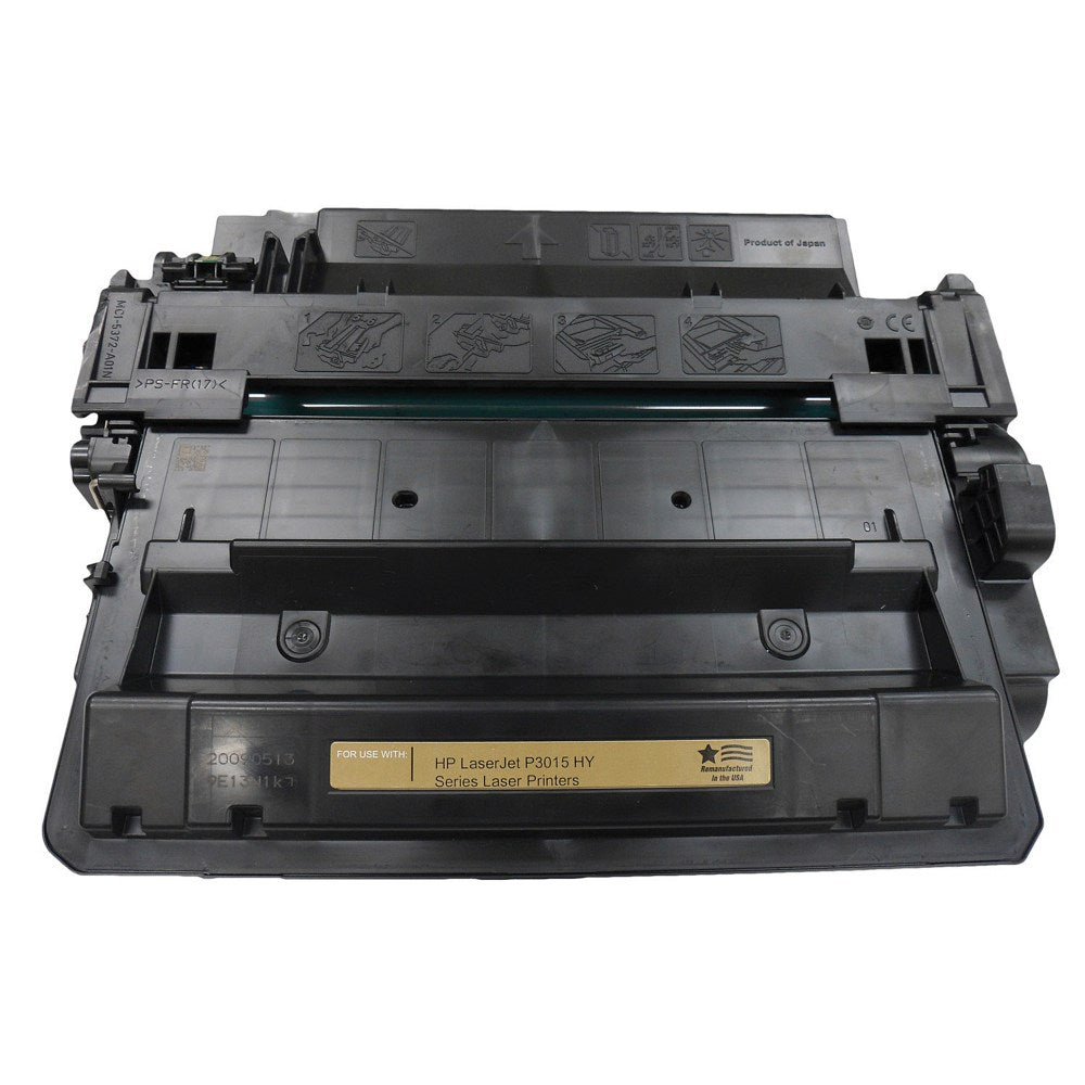 Hoffman Tech Remanufactured Preserve Black High Yield Toner Cartridge Replacement For HP 55X, CE255X, 845-55X-HTI