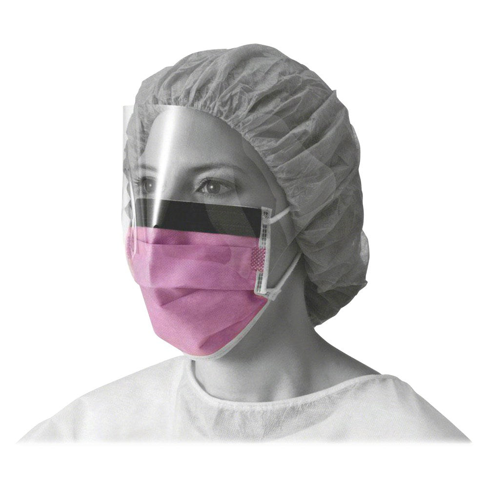 Medline Fluid-resistant Face Mask - Cellulose - Purple - Fluid Resistant, Earloop Style Mask, Fog Resistant, Latex-free - 25 / Box