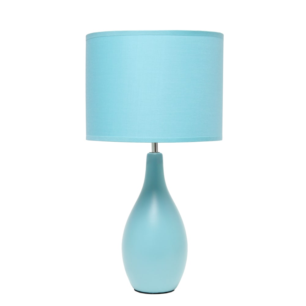 Simple Designs Bowling Pin Base Table Lamp, 19inH, Blue Shade/Blue Base