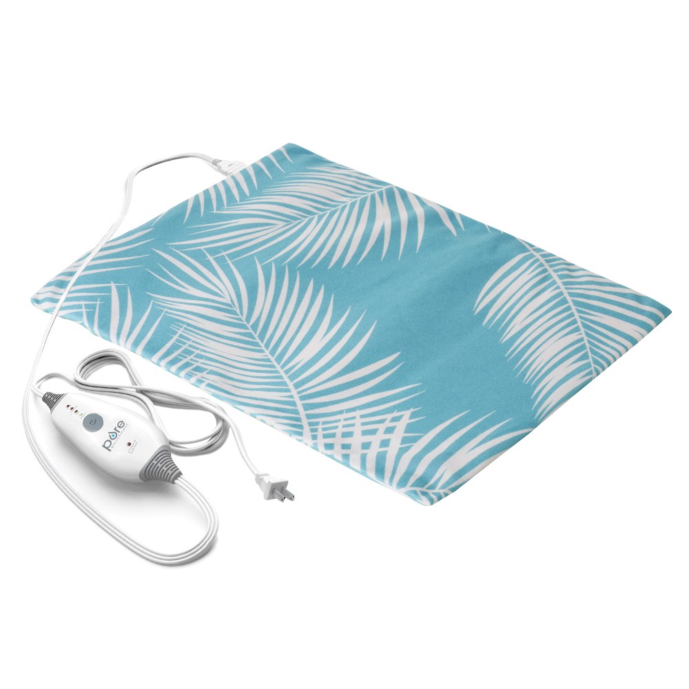 Pure Enrichment PureRelief Express Designer Series Heating Pad, 12in x 15in, Palm Aqua