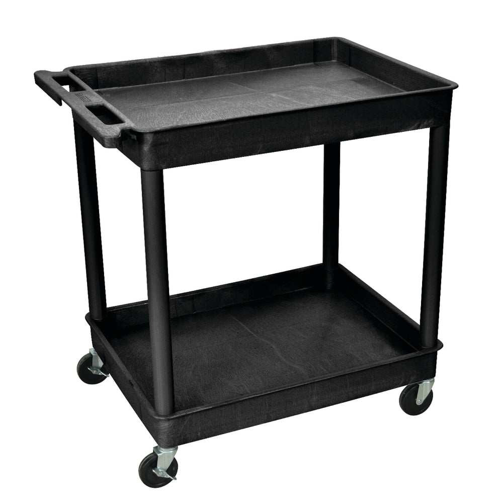 H. Wilson Plastic Tub Cart, 37 1/4inH x 32inW x 24inD, Black