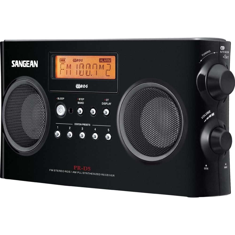 Sangean Radio Tuner - 5 x AM, 5 x FM - LCD Display - Headphone - 6 x C