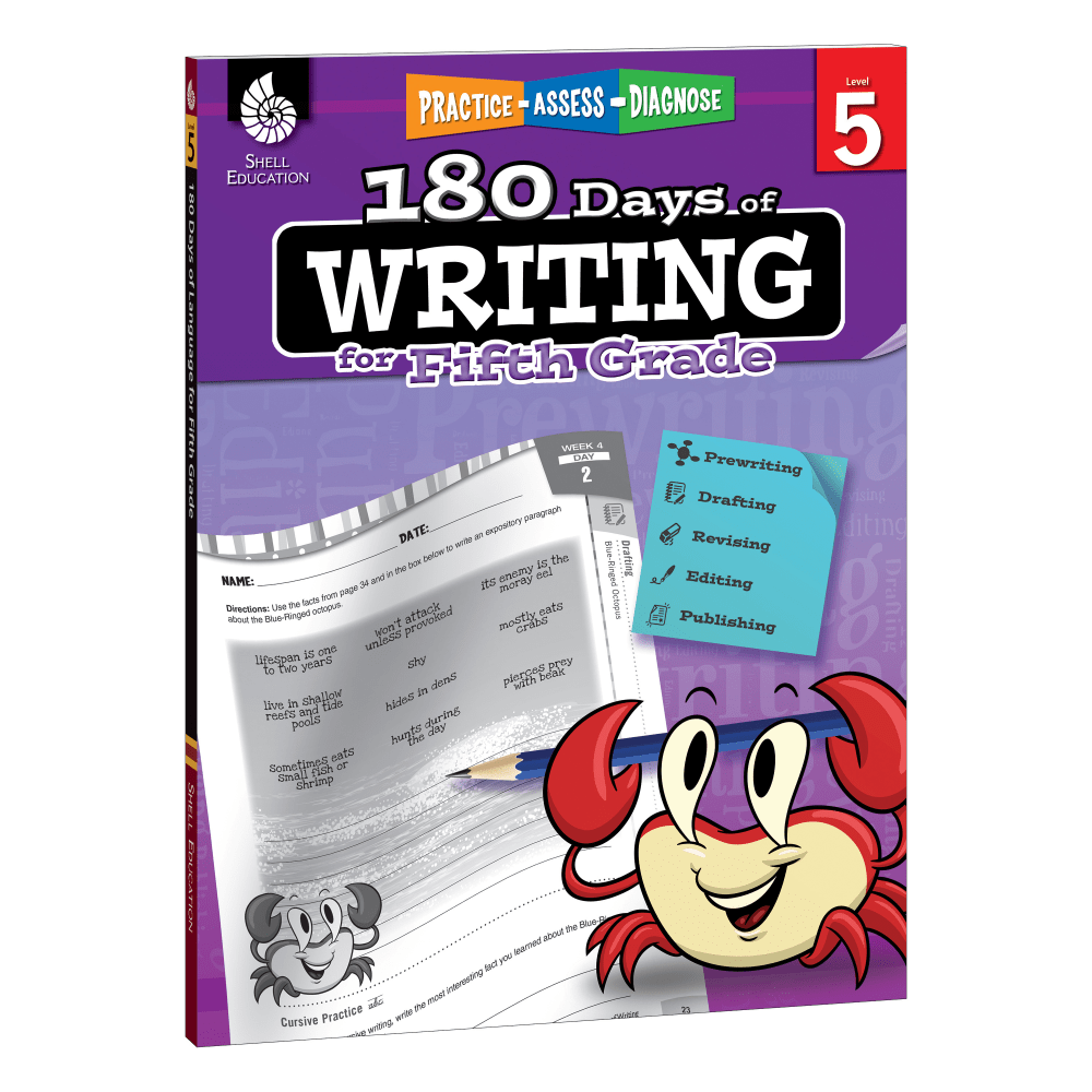 Shell Education 180 Days Of Writing Workbook, Grade 5