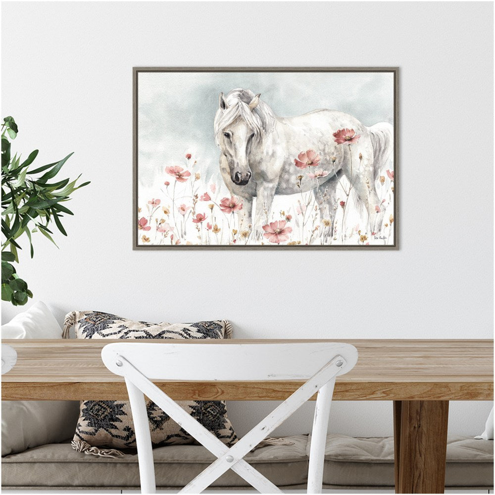 Amanti Art Wild Horses II by Lisa Audit Framed Canvas Wall Art Print, 16inH x 23inW, Greywash