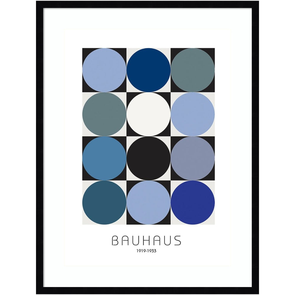 Amanti Art Bauhaus 6 by Design Fabrikken Wood Framed Wall Art Print, 33inH x 25inW, Black