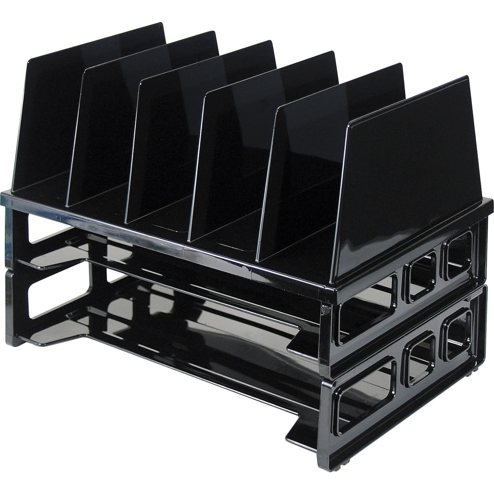 OIC Tray/Sorter Combo, Letter Size, 10 1/4inH x 13 1/2inW x 9inD, Black