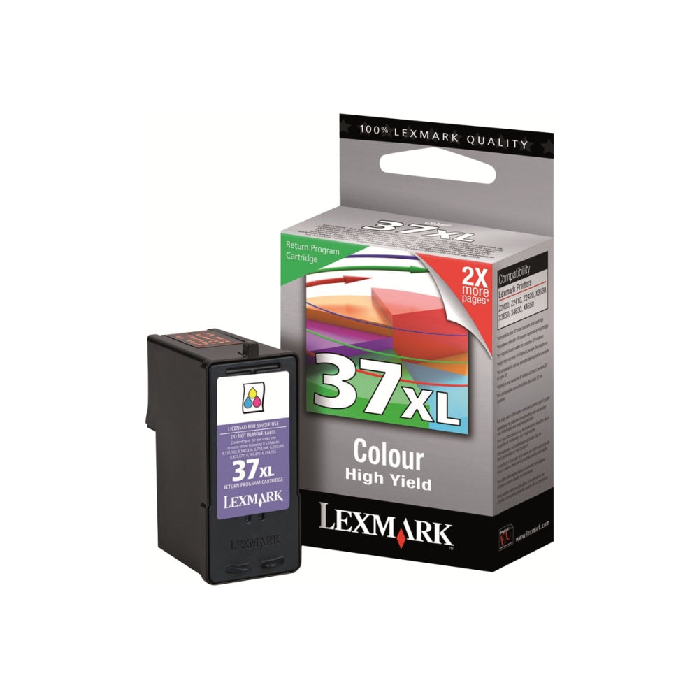 Lexmark 37XL Tri-Color High-Yield Ink Cartridge, 18C2180