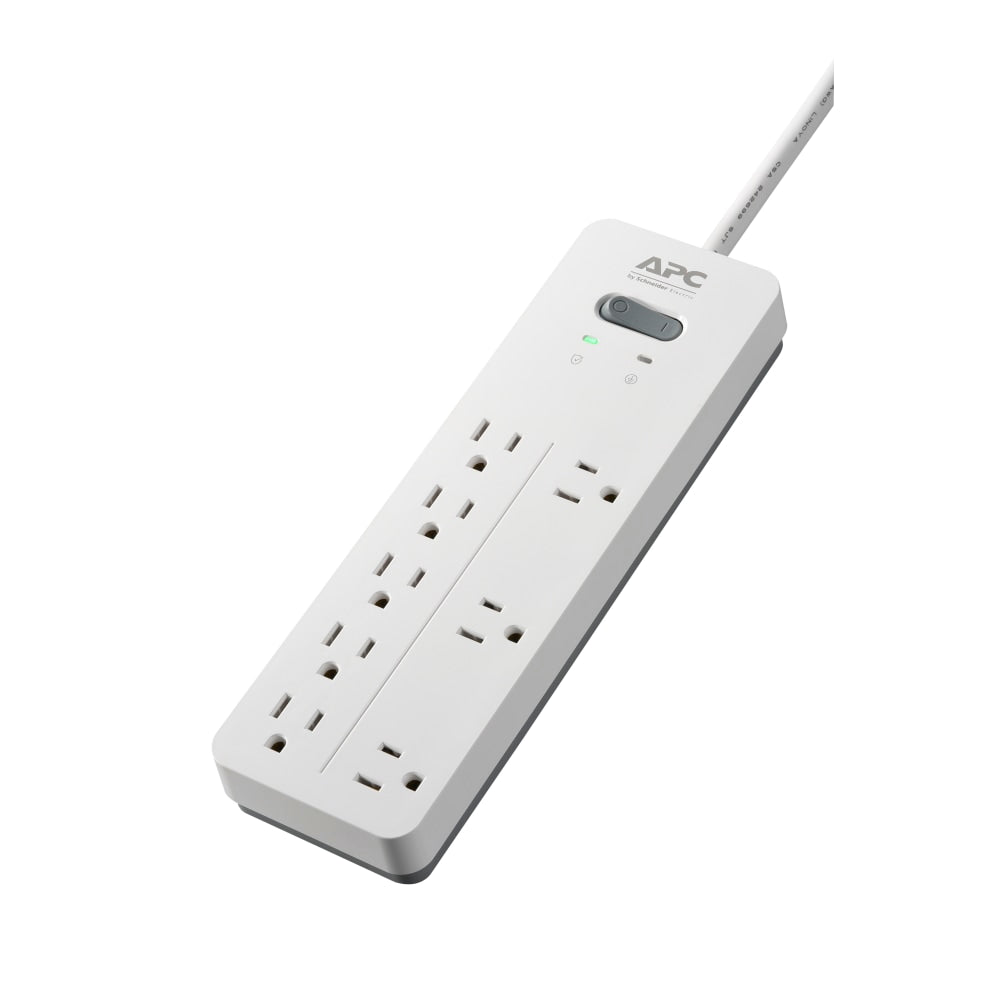 APC Home Office SurgeArrest 8-Outlet Surge Protector, 6ft Cord, White, PH8W