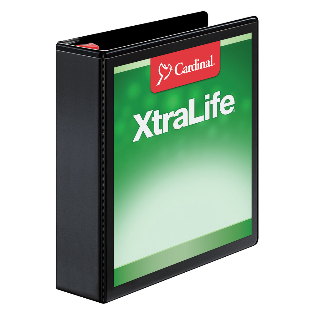 Cardinal XtraLife Locking Slant-D Ring 3-Ring Binder, 2in D-Rings, Black