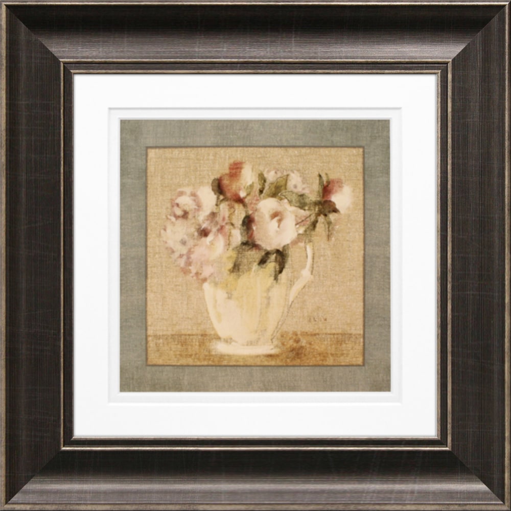 Timeless Frames Diana Pewter-Framed Floral Artwork, 10in x 10in, Cottage Bouquet